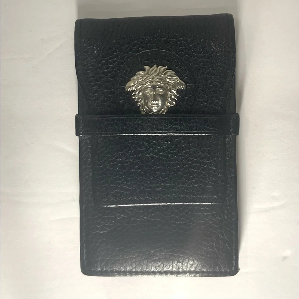 Versace Medusa Cigarette/Phone Black Leather Case